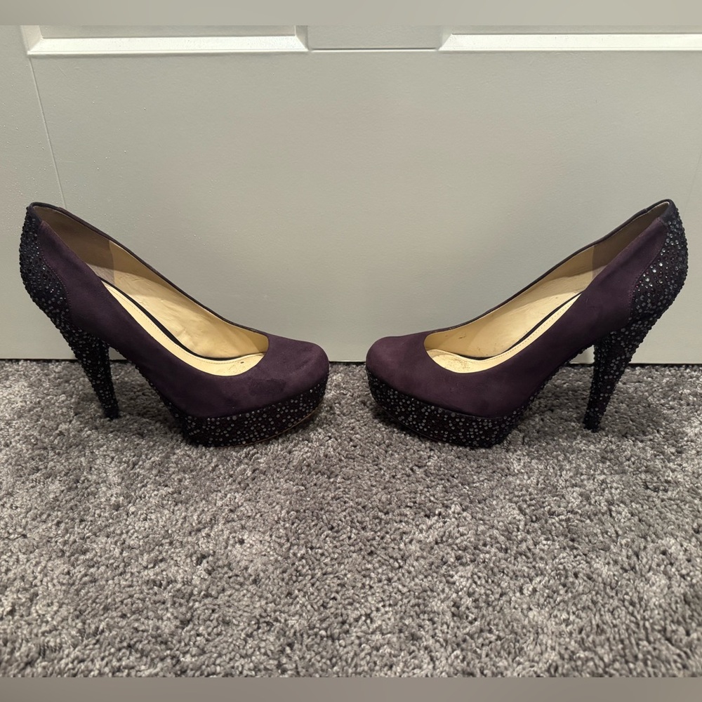 Purple and Black Platform Stiletto Heels